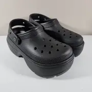 CROCS STOMP CLOG 209347-001 BLACK color Platform Womens Size 7 lift New
