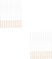 GALPADA 2sets Stainless Steel Barbecue Skewers with Handle Ergonomic BBQ Tools for Outdoor Grilling Easy to Clean Reusable for Kebab Chicken and Vegetables 12pcs*2