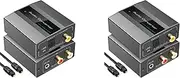 2X Analog to Digital Audio Converter RCA to Optical with Optical Cable Audio Digital Toslink and Coaxial Audio Adapter