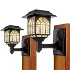 Solar Fence Lights, 2 Pack Solar Lights Outdoor Waterproof Lantern Warm White...