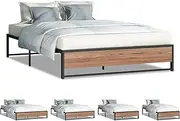 ALFORDSON Metal Bed Frame Double Size, Minimalist Bed Base Platform with Reinforced Steel Frame, Industrial Style Mattress Foundation with Rust-Resistant Finish, Max 320kg
