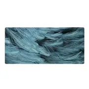 ANYMOB Mouse Pad Mint Blue 350X600X2MM Feather Art Design Laptop Gaming Rubber Pad
