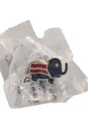 Republican Patriotic Red White & Blue Elephant Lapel Pin - 3/4"