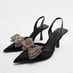 WOMEN HIGH HEEL SANDALS BOWKNOT SHOES 蝴蝶结绑带包头女凉鞋