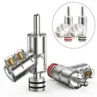 4pcs Rhodium Plated Locking Speaker Cable Banana Plug HIFI Audio Cable Connector