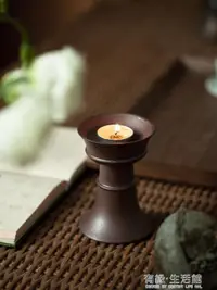 在飛比找樂天市場購物網優惠-丁丁的茶復古中式燭台禪意茶道茶桌裝飾小擺件日式陶瓷蠟燭台供佛