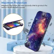 for Nintendo Switch OLED Model - Screen Safe Slim Protective Soft TPU Flip Case