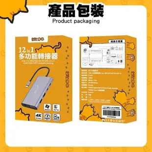 【Mr.OC 橘貓先生】12合1多功能轉接器 TC轉HDMI/RJ45/VGA/USB 3.0(UC601)