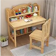 Kids Desk and Chair Set,Height Adjustable Study Desk Chair,Children Study Table with Storage Shelves and Drawers, Suitable for Reading, Drawing and Learning (Color : A, Size : 80x55x75cm)