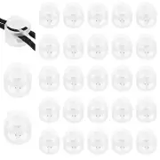 25 Pcs Plastic Spring Cord Lock, Double Hole Toggle Round Stopper, Transparent