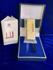Dunhill Lighter Rollagas Vintage Gold Bark NOS Sealed Condition Full Set