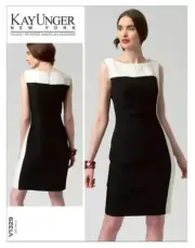Vogue Designer 1329 Ladies Dress Size 8 - 16 Fitted Lined Front Pleats Kay Unger
