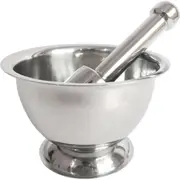 19cm Stainless Steel Mortar And Pestle Set Garlic Crusher Spices Herbs Grinder