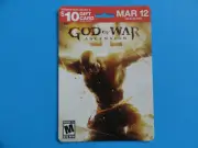 PLAYSTATION 3 GOD OF WAR BLOCKBUSTER VIDEO PRE-ORDER SHELF BACKER CARD -NO GAME