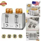 Multi-Function Toaster: Bagel, Defrost & 7 Shade Settings in Silver Metallic