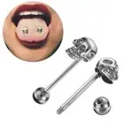 Ring Alloy Tongue Bar Barbell Piercing Skull Tongue Stud Body Piercing Jewelry