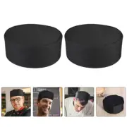 3 Pcs Waiter Hat Black Chef Man Miss Men Food Service Caps Kitchen