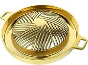 Mookata Brass Grill Pan Thai Korean Japanese Style BBQ Grill Steak Hot Pan Nonstick Indoor/Outdoor Cooking 11in.