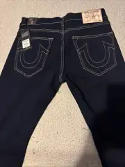 True Religion Jeans Mens Geno Relaxed Slim Dark Blue Size 32/32 NWT