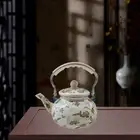 Enamel Tea Kettle Floral Teapot Housewarming Gift for Boiling Hot Water 2.5L