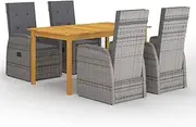 Patio Furniture Sets 5 Piece Garden Dining Set Grey