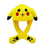 Pikachu Hat Rabbit Ear Moving Jumping Hat Funny Bunny Plush Hat Cap