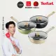 【Tefal 特福】煮FUN系列22CM不沾鍋深平底鍋_加蓋_三色可選(適用電磁爐)