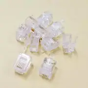 Philmore TEC6, 6 Conductor RJ12 (6P6C) ROUND Cable Male Modular Plugs ~ 10 Pack