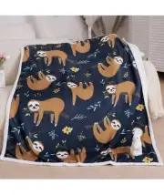 Sloth Blanket Throw Blanket Flannel