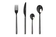 Sherwood 24 Piece Titanium Black Stainless Steel Cutlery Dinner Set Knife/Fork/Spoon