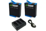 Wasabi Power Batteries (2 Pack and USB Triple Charger) for GoPro HERO9/HERO10