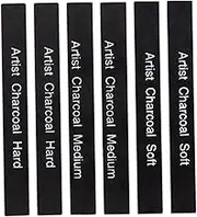 SHINEOFI 6pcs Compressed Charcoal Sticks for Sketching Drawing and Shading Soft and Hard Grade Art Supplies for Hobbyists and Students