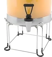 Water Filter Dispenser Stand,Drink Dispenser Stand Stainless Steel, Non-Slip Rubber Feet - Detachable Metal Rack Support with Hooks, Work with Most Medium Size Water System Tanks
