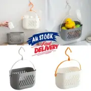 Plastic Bathroom Basket Shower Hanging Rack Tidy Shelf Organiser Drain Storage