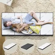 STARRY EUCALYPT Folding Mattress 180cm x 70cm x 10cm Foldable Sofa Lounge Mat Pad Portable Single Mattress Floor Bed in Bamboo White for Home Office Camping and Travel Use(4B Bamboo White)