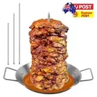 Vertical Barbecue Skewer Set Stainless Steel Barbecue Spit Skewer Grill BBQ Pan