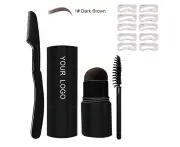 Eyebrow Stamp, One Step Eyebrow Stamp Shaping Kit Waterproof Brow Stamp Long Lasting Eyebrow Stamp Set -dark brown