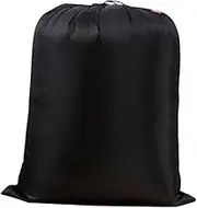 Clothes Storage Bag Black Drawstring Foldable Organizer Quilt Container 20x30cm Water Resistant Nylon