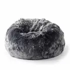 New Ivory & Deene Fur Beanbag Cover Soft Charcoal Grey Bean Bag Lounge Chair