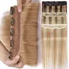 Balayage Clip in 100% Human Hair Extensions Luxury Real Remy One Piece Weft AU