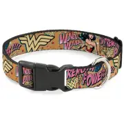 Plastic Clip Collar - Wonder Woman Strength & Power - 1/2" Wide - Fits 8-12" ...