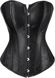Kranchungel Corset Tops for Women Satin Lace Up Corset Top Plus Size Gothic Corset Overbust