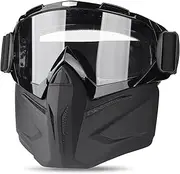 VPZENAR Airsoft Helmet and Mask, Airsoft Full Face Mask, Detachable Airsoft Goggles,Paintball Black Helmet with Front NVG Mount and Side Rail,Military Tactical Airsoft Gear