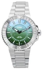 Oris Aquis Analog Limited Edition Green Dial 300M Mens Watch With Rubber Strap