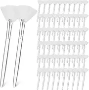 60 Pcs Fan Facial Brushes Soft Fan Facial Applicator Brushes Acid Applicator Brush Cosmetic Makeup Applicator Tools for Peel Masks Eyeshadow Mud Cream (White)