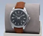 NEW AUTHENTIC MICHAEL KORS BRYSON SILVER BLACK BROWN LEATHER MEN'S MK8659 WATCH