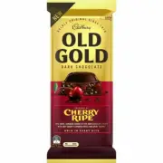 Cadbury Old Gold Dark Chocolate Cherry Ripe Block 180g