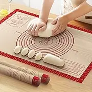 Non Stick Silicone Pastry Mat for Rolling Dough - Food-grade Reusable Baking and Fondant Mat, Nonslip Kitchen Counter Mat for Making Cookies, Macarons, Bread, Pizza