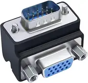 DTECH 90 Degree VGA Right Angle Adapter 15 Pin Male to Female Extension Converter Coupler