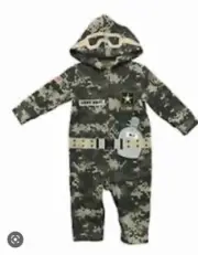 Toddler Boys Licensed US Army Brat Camo Fleece Coverall Sleeper Costume 3T